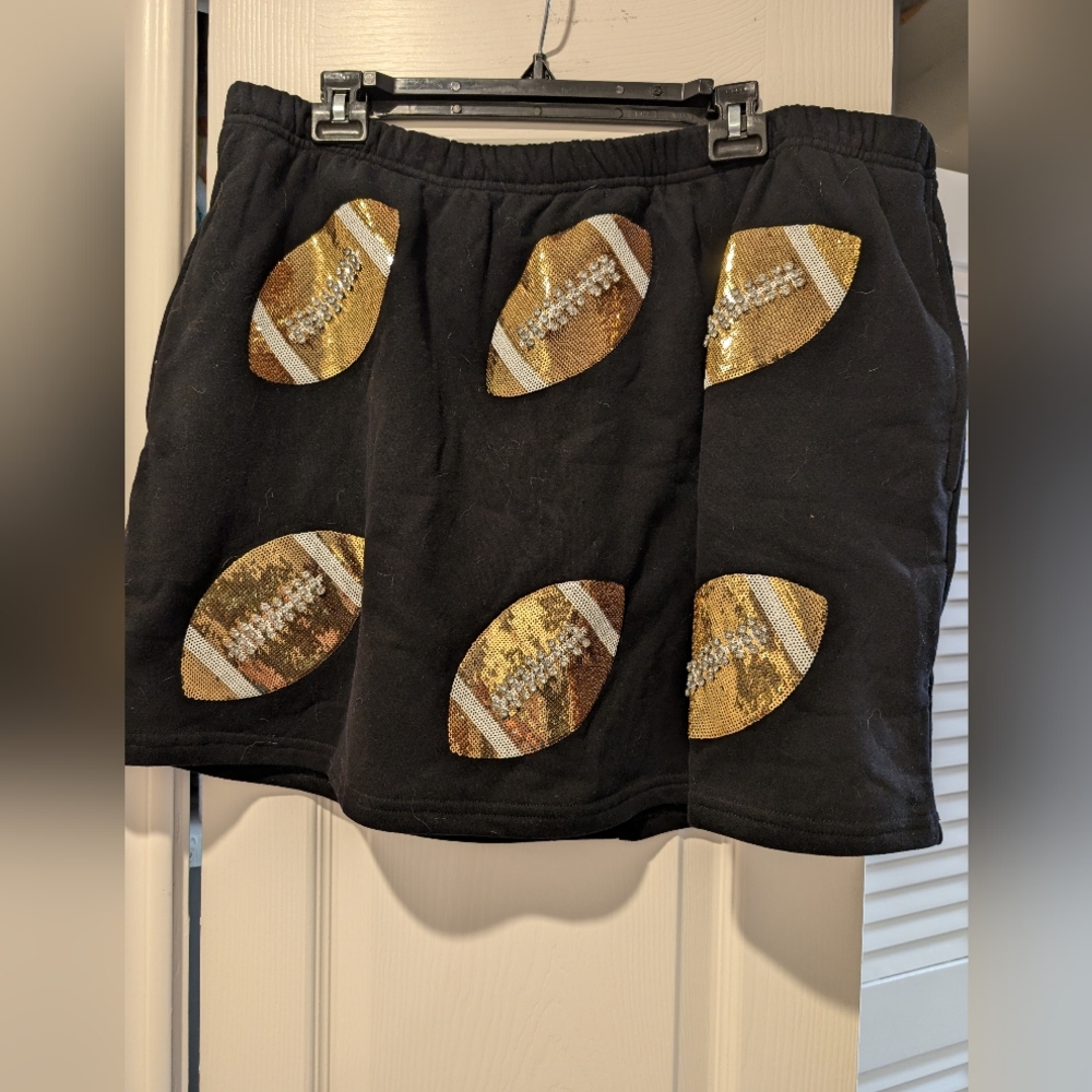 Queen Of Sparkles Black Football Skort